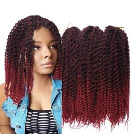 Haolocs 3 Pack/Lot Island Twist Braid Crochet hair 14/18 Inch Pre Stretched Marley Twist Braids hair Soft Afro Twist Braiding Hair Spring Twist crochet Hair Extensions (#T1b/bug, 14 Inch)