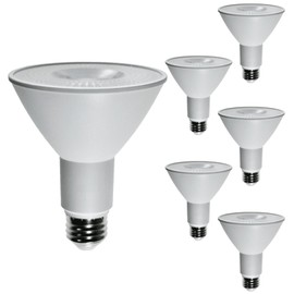 Diodesy- PAR30 LED Long Neck Flood Light Bulb 8W 800 Lumen E26 Medium Base 3500K Neutral White Ideal for Track & Recessed Spot Light Bulbs 120V 40° Beam Angle White Finish Pack of 6