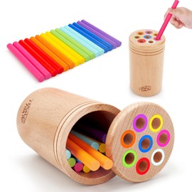 Juguetes Montessori para niños de 1 a 3 años: Juguetes de aprendizaje de madera para clasificar colores para niños pequeños de 1, 2 y 3 años, juegos sensoriales de desarrollo de habilidades motoras