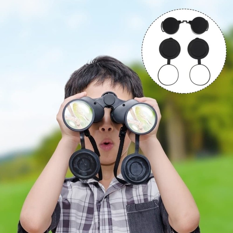 Binoculars Cover, 3 Pieces 42 mm Lens Cover, Rubber Dust