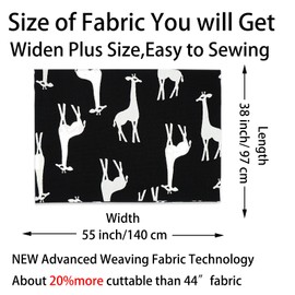 Master FAB Cotton Fabric by The Yard for Sewing DIY Crafting Fashion Design (Giraffe Print on Black)