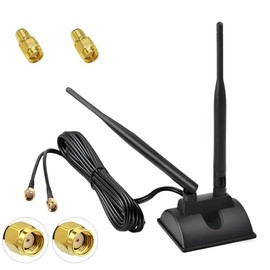 AQTAQ WiFi Antenna 2.4GHz 5GHz Dual Band Frequency Magnetic 6dBi RP-SMA Adapter for WLAN PCI WiFi Cards Wireless Router Bluetooth Dlink PCI-E WiFi Network Card USB WiFi Adapter Wireless Router