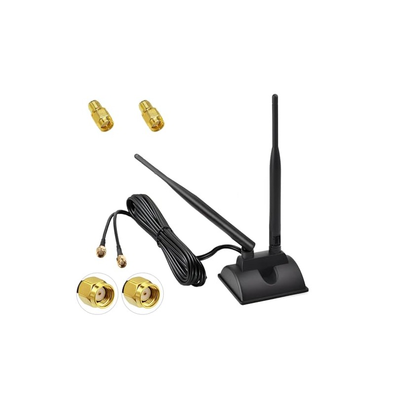 AQTAQ WiFi Antenna 2.4GHz 5GHz Dual Band Frequency Magnetic 6dBi
