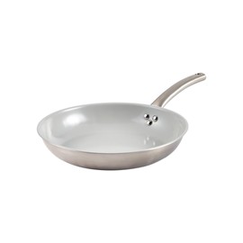 IMUSA 12” Stainless Steel Frying Pan with Gray Ceramic Nonstick Coating, Aluminum 2 Ply Construction, Oven Safe and Induction Compatible Skillet