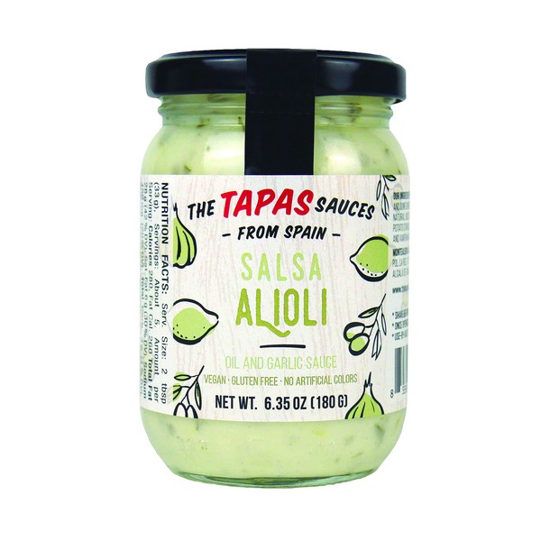 "The Tapas Sauce" Salsa Alioli ( Oil and Garlic Sauce) Jar of 6.35 oz ( 180 g) (Pack of 1)
