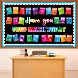 Colorful Math Bulletin Board Set Educational Math Poster Bulletin Board Decor Mathematics Education Cutouts Classroom Decorations for Classroom School Wall Home Elementary Preschool Teacher Supplies