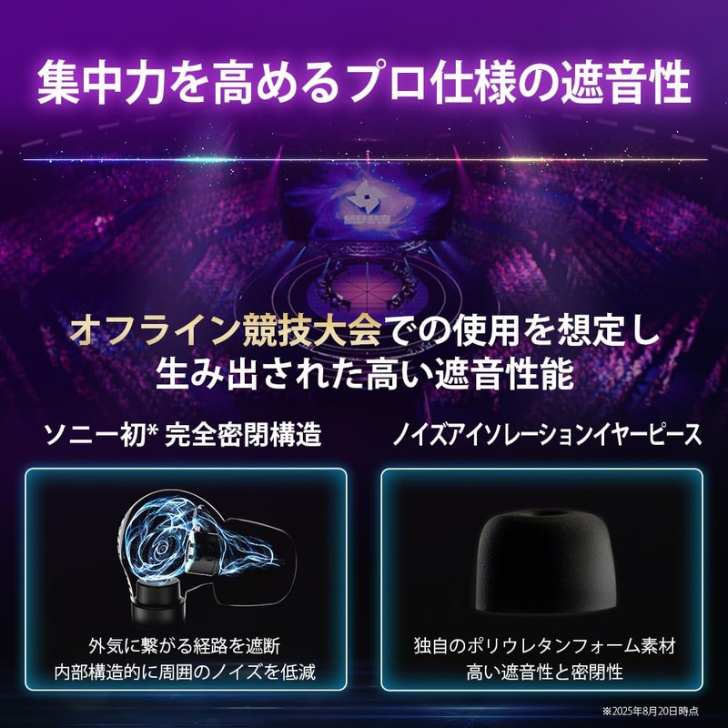 Sony INZONE E9 Gaming Inner Ear, Black: IER-G900: Developed with
