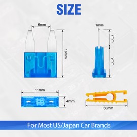Bolatus 20Pcs Car Fuses 15A Mini Blade Fuses Automotive Replacement Fuse for Caravan Motorcycle Truck RV + Fuse Puller
