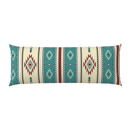 Native Indian Western Tribal Body Pillow Cover - Pillowcases 20"x54" with Hidden Zipper Closure Soft and Breathable