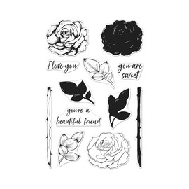 Hero Arts CM243 Clear Stamp Set, Color Layering Rose, 4" x 6"