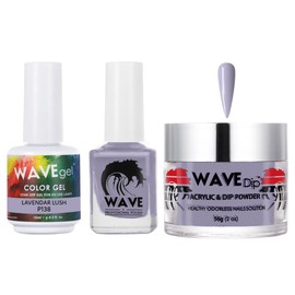WAVEGEL Soak-Off Gel, Nail Lacquer & Acrylic/Dip Powder Matching Set - Simplicity Collection - #P138 Lavendar Lush