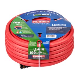 Underhill Proline Rubber Series Heavy-Duty Garden Hose for Hot or Cold Water, Lightweight, 500 PSI BP, 150 PSI WP, H58-100PRO-R 5/8 Inch x 100 ft Red