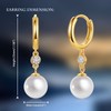 JAXXEL White Pearl Earrings for Women, Fishhook Pearl Drop Earrings