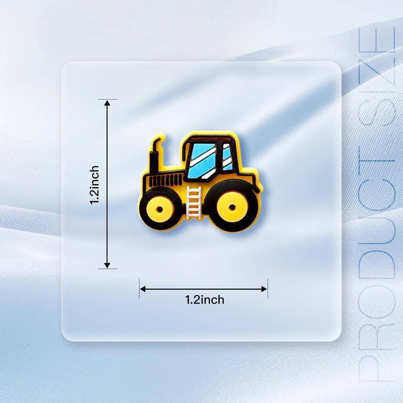 Excavators Shoe Charms, Construction Croc Charms Pack for Shoe Decoration