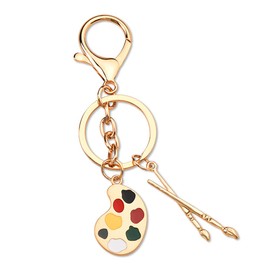 Palette Brush Keychain for Women Men Artist Party Favor Gifts for Art Teacher Student Christmas Birthday Gifts for Artist Painter Keyring Gift for Artist Paint Palette Key Chains for Boys Girls