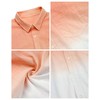 Mens Gradient Linen Shirts Casual Button Down Short Sleeve Beach