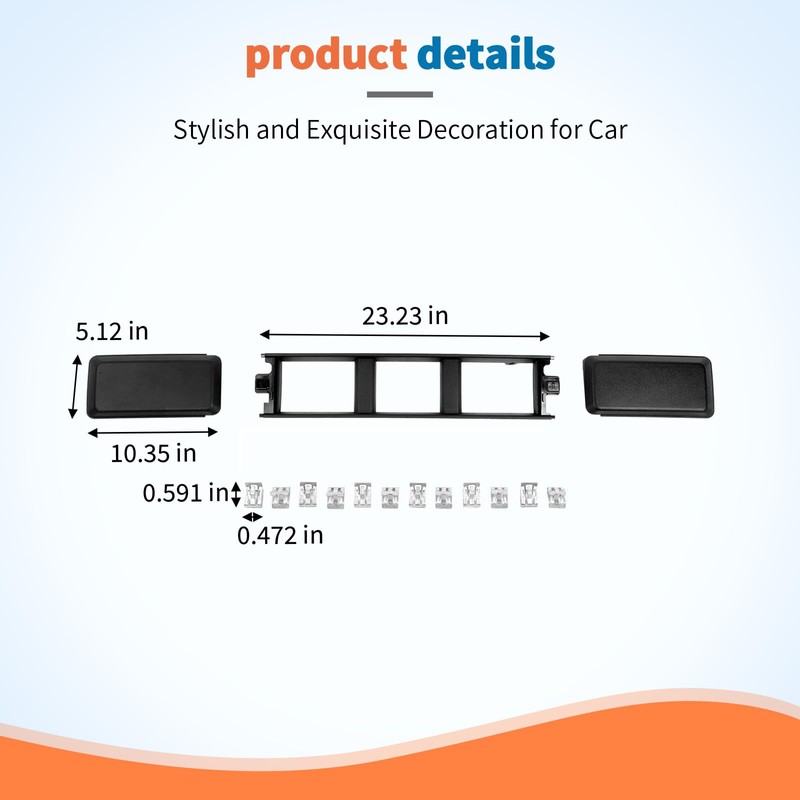 JeCar Black Front Bumper Cover Grille Trim Guards for 2018-2020