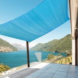 Amagenix 5' X 6' Curved Rectangle Sun Shade Sails Canopy, Mixed Turquoise Outdoor Shade Canopy 95% UV Block Breathable Canopy for Outdoor Patio Garden Backyard (We Make Custom Size)