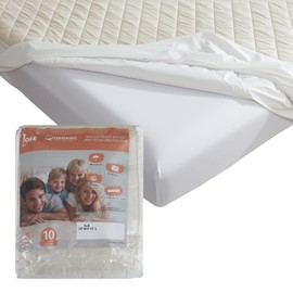 Lofe Organic Cotton Full Mattress Protector - Top&Side 100% Waterproof Mattress Protector, Breathable Organic Mattress Protectors, Noiseless Full Mattress Protectors Waterproof 75x54x17 in