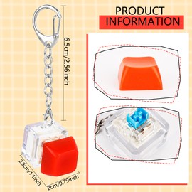 Hoarost 18 Pcs Mini Keyboard Keychain Multicolor Keyboard Finger Clicker Toy Funny Keyboard Button Keychain for Adult and Kids to Pass The Boring Time Party Supplies