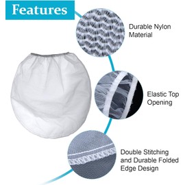 Zodazoqa 10 Pack 5 Gallon Paint Strainer Bags White Regular Fine MeshElastic Opening Strainer Bags with Elastic Top Opening Paint Filtering Bag for Use with Paint Sprayers