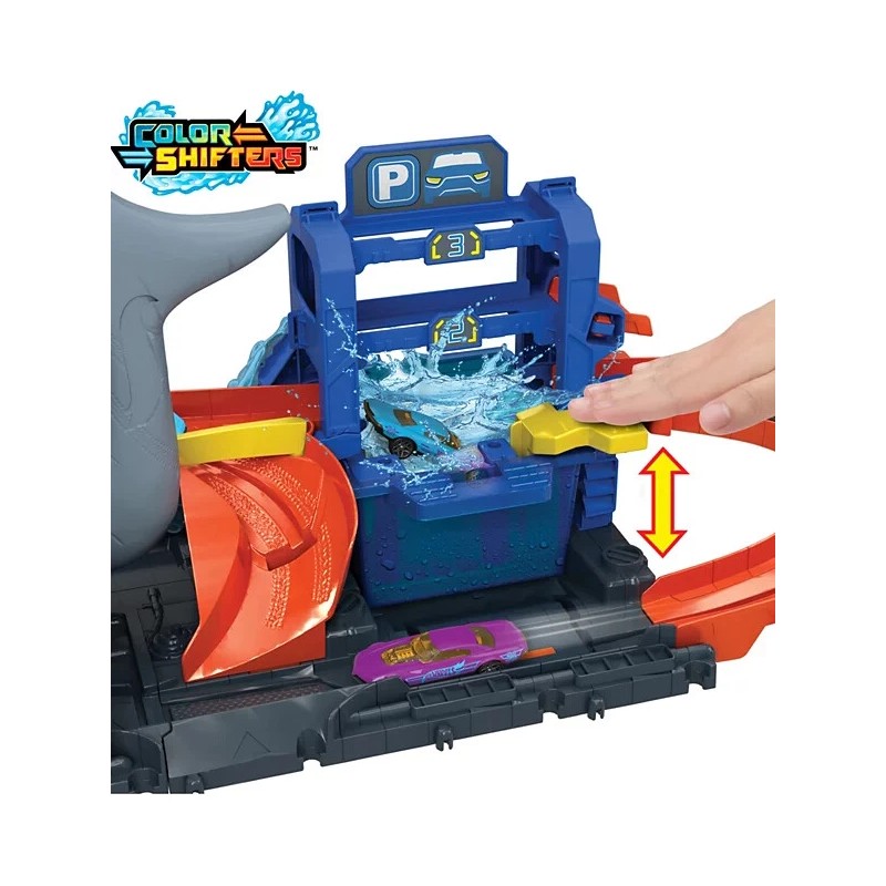 Hot Wheels City Ultra Shark Car Wash Playset with Color