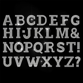 ANATTASOUL Iron on Rhinestones Transfer Glamorous Jewel Letter Patterns Rhinestone Decals DIY Crystal Fashion Hot Fix Stickers for Jeans Bags Hats Repair Decoration