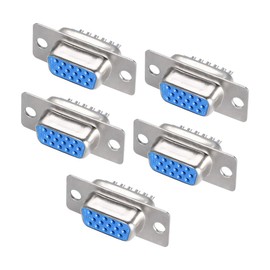 sourcing map D-sub Connector Female Socket 15-pin 3-row Port Terminal Breakout for Mechanical Equipment CNC Computers Pack of 5