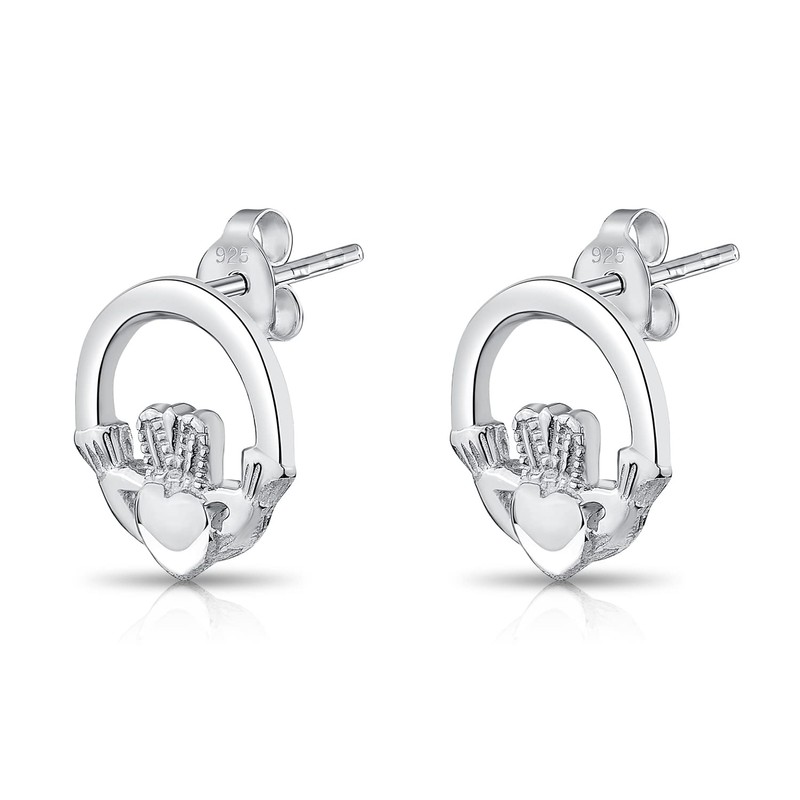 925 Sterling Silver Studs Earrings Celtic / Claddagh Design