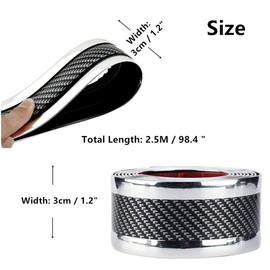 Youngine Universal Carbon Fibre Car Door Sill Guards Protector Self-Adhesive Flexible Car Sticker Protector for Car SUV Truck Door Entry Guards, (3x250cm/1.2x98.4 inches, Silver)