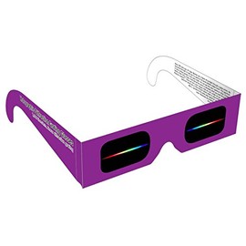 Rainbow Symphony Diffraction Grating Glasses - Linear 1000 Line/Millimeters, Package of 100