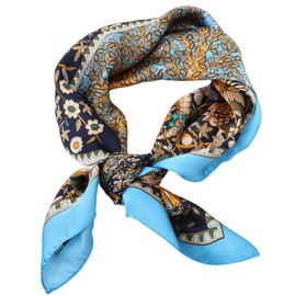 FAIRYGATE Silk Scarf Women Head Scarfs Bandanas Satin Square Scarves Neck Wrap Ladies Floral Accessories A2124