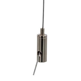 Wire Rope Holder / Gripper 12, M3 Female Thread, for Ropes / Wire Ropes with a Diameter of 1.0 mm - 1.2 mm, Nickel-Plated