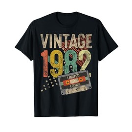 Vintage 1982 43rd Birthday Gifts For Men Women 43 Year Old T-Shirt