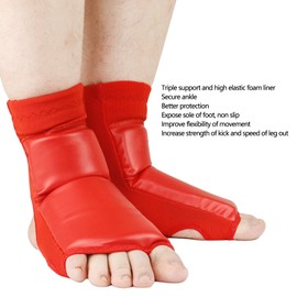 Jonlaki Boxing Foot Protector, Taekwondo Training Boxing, Non-Slip Ankle Protection Pads for Men and Women, Taekwondo Foot Gear for Kids, Red (M)