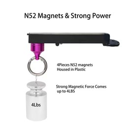 2PKS Slat Wall Security Hook Tool,Display Wall Safety Hook Magnetic Tool,Powerful Magnet,Black Key