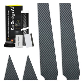 Decorative trim suitable for Seat Exeo ST 3R 2008-2013 (5-door, estate): paint protection film for B-C pillar cover left/right front door/back door (carbon design)