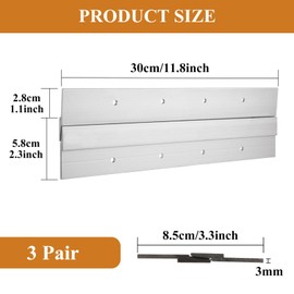 WOPPLXY 3 Pairs 12 Inch French Cleat Hanger, French Cleat Picture Hanger, French Cleat Heavy Duty, Aluminum Z Clips for Hanging Mirrors, Picture, Whiteboard, Art, Frames, Z Bar Hanger Supports 120lbs