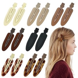 14 piezas de pinzas para el cabello planas, sin arrugas ni dobleces, antideslizantes, para maquillaje, para mujeres, accesorios para el cabello tipo p