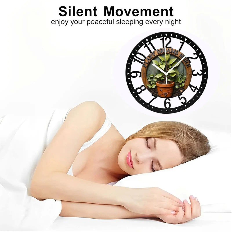 25cm Classic Iron Round Clock with Silent Sweep Second Handsheet