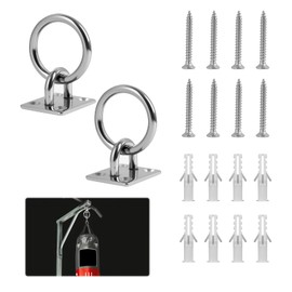 Deck Plate with Ring, Eye Plate Made of 304 Stainless Steel with Eyelet, Wall & Ceiling Hook for Sun Sail, Pack of 2 with Screws