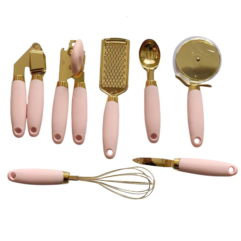 White & Gold Kitchen Tools and Gadgets - Luxe 7PC