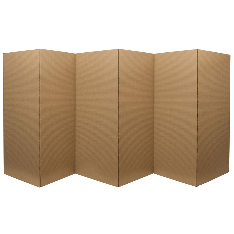 3 ft. Short Brown Temporary Cardboard Folding Screen - 6