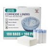 Seaside Brother Commode Liners with Absorbent Pads, 100 PCS Bedside