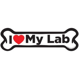 Magnet Me Up I Love My Lab Dog Bone Magnet Decal, 2x7 Inches, Heavy Duty Automotive Magnet for Ca Truck SUV