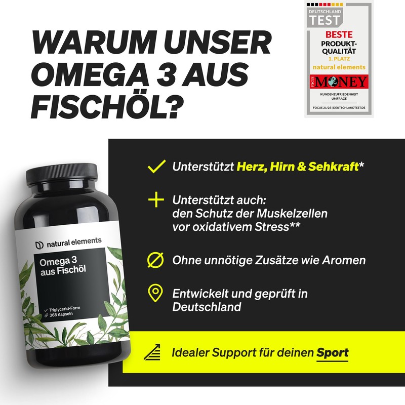 Omega 3 (365 capsules) 1000 mg Fish Oil per Capsule