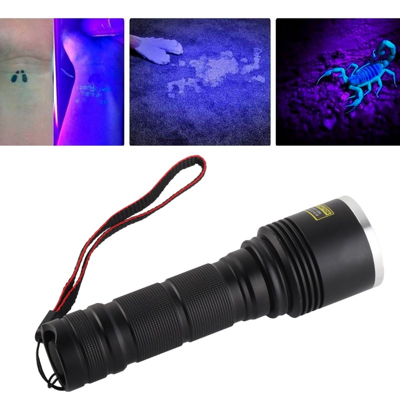 UV Flashlight LED 365nm Blacklight Torch Aluminium Alloy Shell Ultraviolet