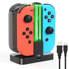 Charging Dock Replacement for joycon Controller Charger for Switch OLED Console for Joy Cons, Dock Station for Switch Accessories Kits with a USB Type-C Charging Cord (Black)