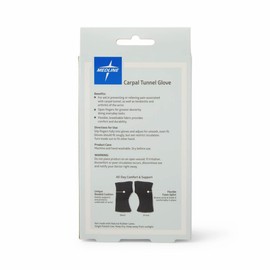 Medline Carpal Tunnel Glove with Flexible Splint, Breathable Cotton/Spandex, Black, Size S, Up to 3.25 Inches, One Each