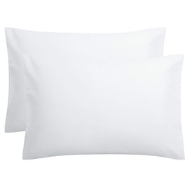 WORLD BEDDING Egyptian Cotton 600 TC Travel Pillowcases Envelope Travel 12x16 inches - Pillow Cases Set of 2, Super Soft Pillow Cases Envelope Closure White Solid